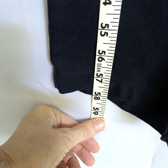 J. Crew Relaxed Jumpsuit S Linen Lyocell Drawstring Navy Blue Comfy Flowy - Picture 14 of 15